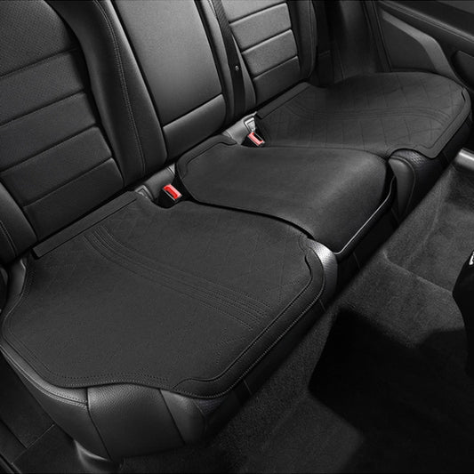 Flip-fur Car Cushion Breathable Ventilation Cushion for Four Seasons, Style: Long Rear Cushion(Black) by buy2fix