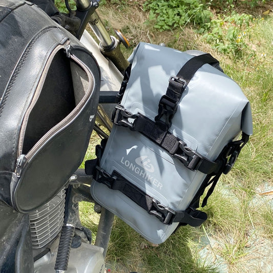 LONGHIKER Motorcycle Quick Release Waterproof Bumper Side Bag(Gray) - Bags & Luggages by buy2fix | Online Shopping UK | buy2fix