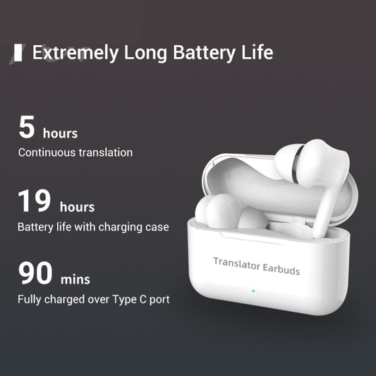 M6 Multi-country Mutual Translation Smart Bluetooth Translation Earphone Supports 127 Languages(White) -  by buy2fix | Online Shopping UK | buy2fix