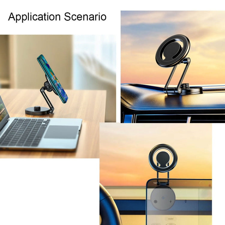 D27 Car Magnetic Telescopic Folding Navigation Mobile Phone Holder(Silver) by buy2fix