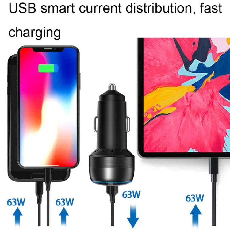 IBD355-1UC 18W+45W Smart Car Charger Dual-port Metal Phone Fast Charger(QC3.0+PD 3.0) - Car Charger by buy2fix | Online Shopping UK | buy2fix