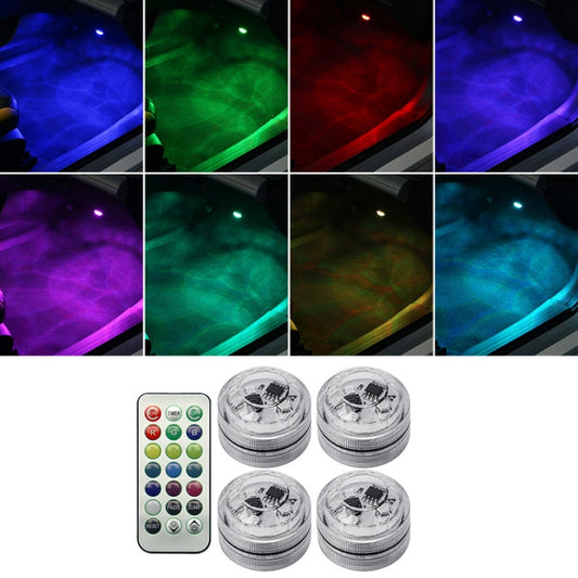 Car Modification Wireless Colorful Remote Control Atmosphere Light, Specification: 4 Lights +1 RC - Atmosphere lights by buy2fix | Online Shopping UK | buy2fix