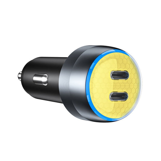 IBD355-2C PD20W+PD20W Smart Car Mobile Phone Charger(Yellow) - Car Charger by buy2fix | Online Shopping UK | buy2fix