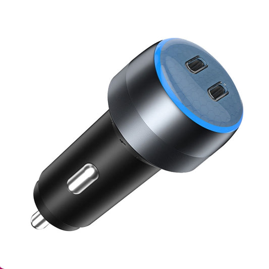 IBD355-2C Dual PD Smart Car Phone Charger With LED Light, Spec: PD30W+PD30W - Car Charger by buy2fix | Online Shopping UK | buy2fix