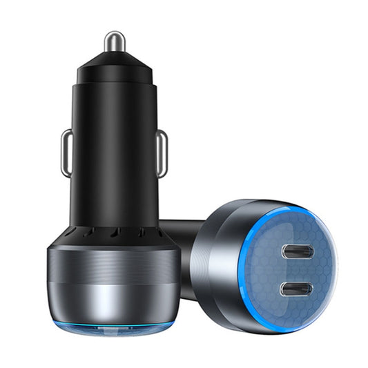 IBD355-2C Dual PD Smart Car Phone Charger With LED Light, Spec: PD30W+PD30W - Car Charger by buy2fix | Online Shopping UK | buy2fix