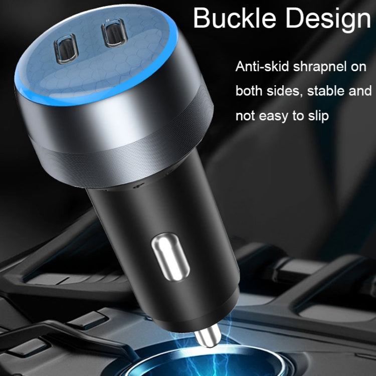 IBD355-2C Dual PD Smart Car Phone Charger With LED Light, Spec: PD30W+PD30W - Car Charger by buy2fix | Online Shopping UK | buy2fix
