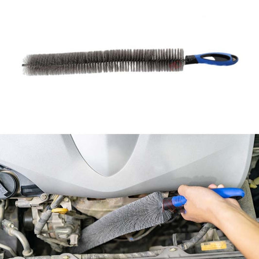 W-102 Car Steel Ring Hub Brush Long Handle Without Hair Hair Curved Cleaning Brush(Blue) - Car washing supplies by buy2fix | Online Shopping UK | buy2fix