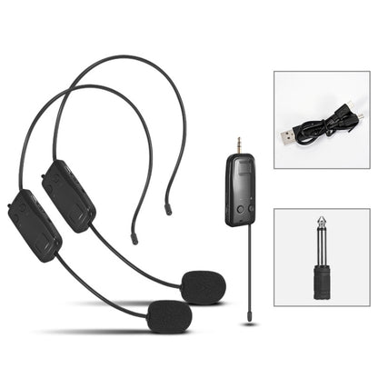 One For Two UHF Wireless Headset Microphone Lavalier Headset Amplifier - Microphone by buy2fix | Online Shopping UK | buy2fix