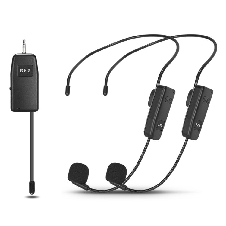One For Two UHF Wireless Headset Microphone Lavalier Headset Amplifier - Microphone by buy2fix | Online Shopping UK | buy2fix