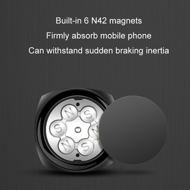 Car Telescopic Suction Cup Rubber Bottom Strong Magnetic Mobile Phone Holder(Black) by buy2fix