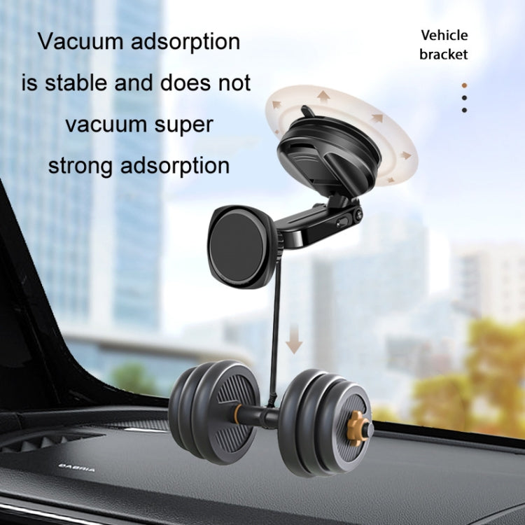 Car Telescopic Suction Cup Rubber Bottom Strong Magnetic Mobile Phone Holder(Black) by buy2fix