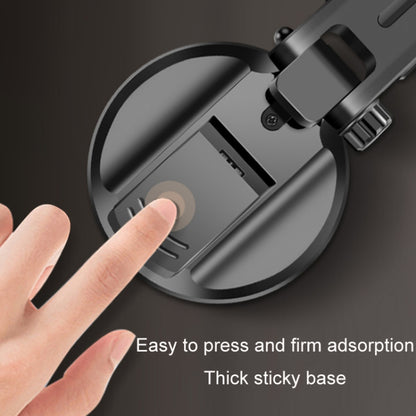 Car Telescopic Suction Cup Rubber Bottom Strong Magnetic Mobile Phone Holder(Black) by buy2fix
