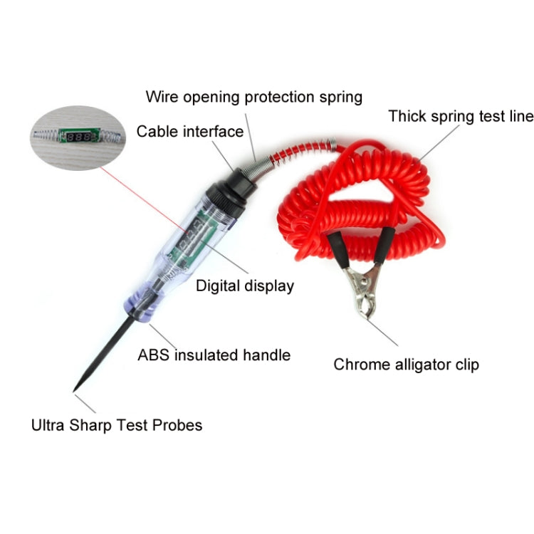 3-70V Automotive Circuit Testing Electric Pen Repair Tool, Model: D Black Cable - Electronic Test by buy2fix | Online Shopping UK | buy2fix