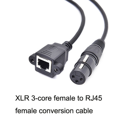 2pcs XLR 3 Pin Female To RJ45 Female Network Connector Adapter Converter Cable, Size: 30cm(Black) - Microphone Audio Cable & Connector by buy2fix | Online Shopping UK | buy2fix