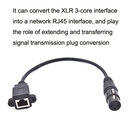 2pcs XLR 3 Pin Female To RJ45 Female Network Connector Adapter Converter Cable, Size: 30cm(Black) - Microphone Audio Cable & Connector by buy2fix | Online Shopping UK | buy2fix