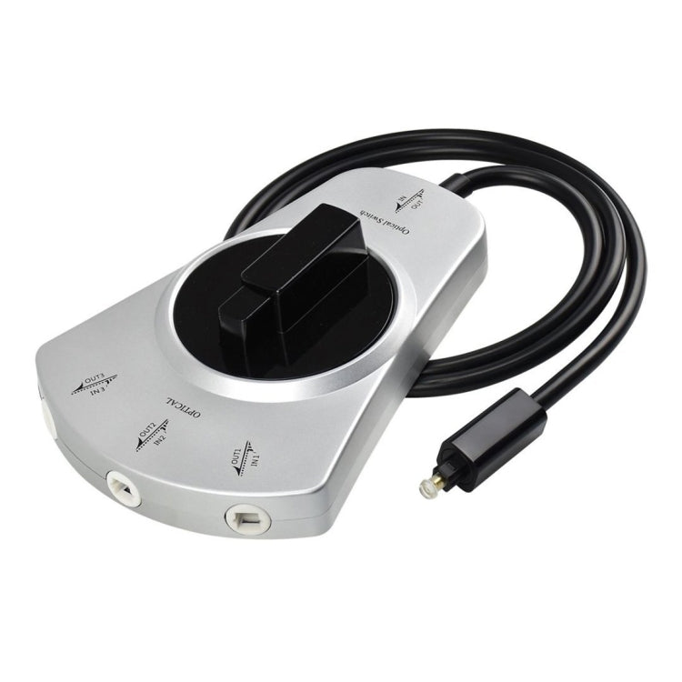 3 In 1 Out Switch Manually Switching Digital Audio Fiber Optic Switch With Cable(Black) by buy2fix