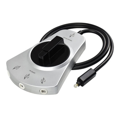 3 In 1 Out Switch Manually Switching Digital Audio Fiber Optic Switch With Cable(Black) by buy2fix