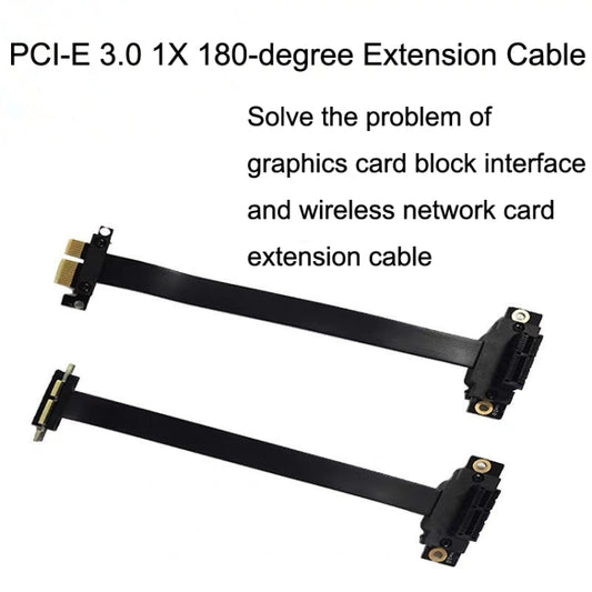PCI-E 3.0 1X 180-degree Graphics Card Wireless Network Card Adapter Block Extension Cable, Length: 15cm by buy2fix