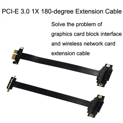 PCI-E 3.0 1X 180-degree Graphics Card Wireless Network Card Adapter Block Extension Cable, Length: 20cm by buy2fix