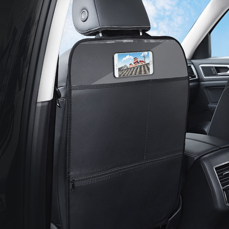 Car Seat Back Children Anti-kick Pad Back Rear Anti-dirty Universal Leather Protection Pad Storage Bag All Inclusive Version (Black) by buy2fix