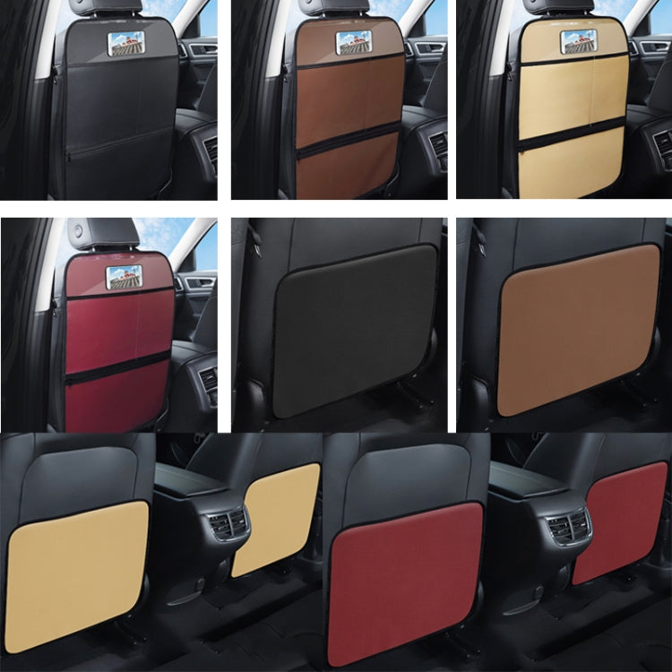 Car Seat Back Children Anti-kick Pad Back Rear Anti-dirty Universal Leather Protection Pad Storage Bag All Inclusive Version (Beige) by buy2fix