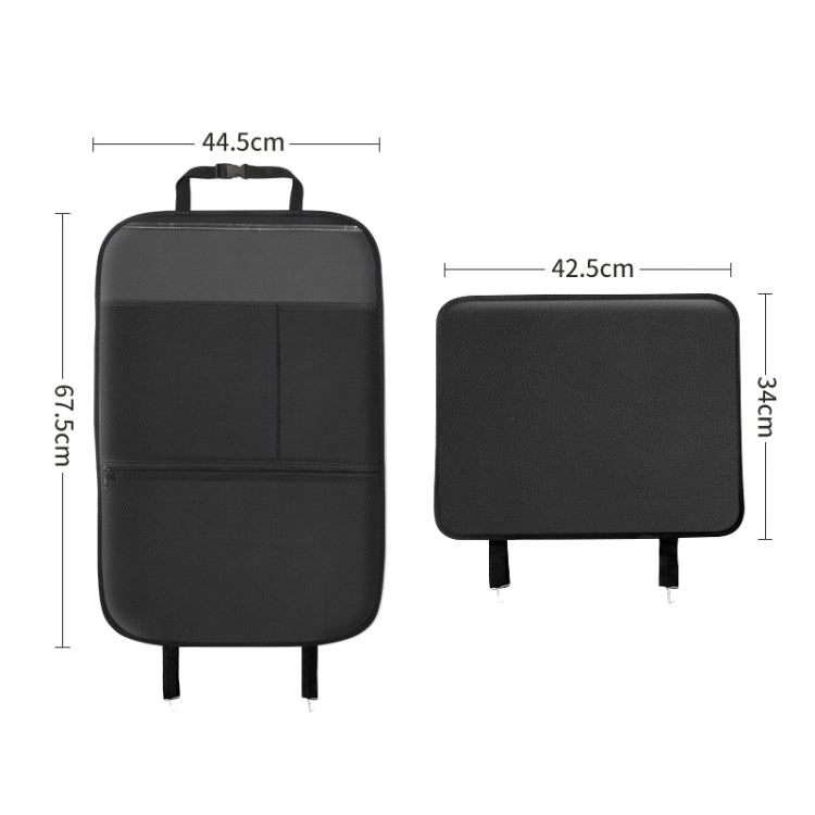 Car Seat Back Children Anti-kick Pad Back Rear Anti-dirty Universal Leather Protection Pad Storage Bag Half Pack Version (Black) by buy2fix