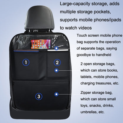 Car Seat Back Children Anti-kick Pad Back Rear Anti-dirty Universal Leather Protection Pad Storage Bag Half Pack Version (Black) by buy2fix