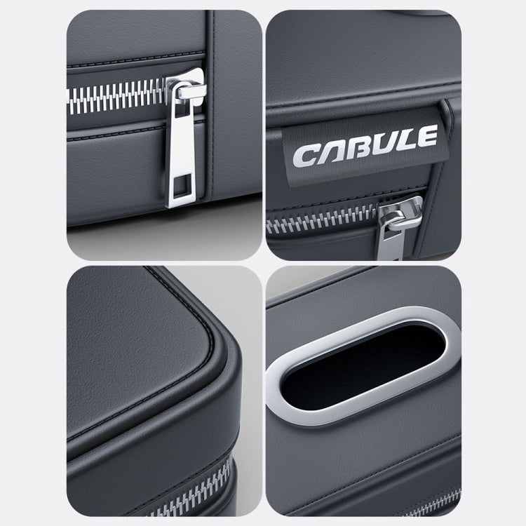 Car Sunshade Board Seat Back Tissue Box Multi-functional Elastic Belt Leather Paper Box(Black) by buy2fix