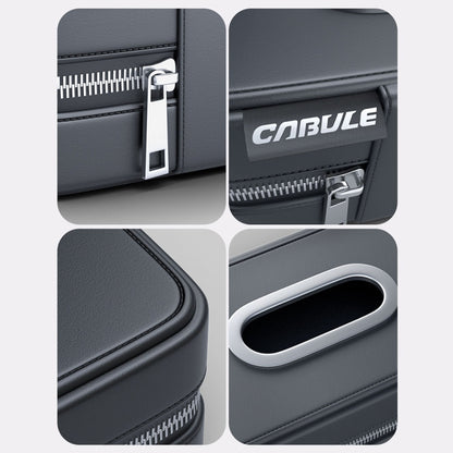 Car Sunshade Board Seat Back Tissue Box Multi-functional Elastic Belt Leather Paper Box(Black) by buy2fix