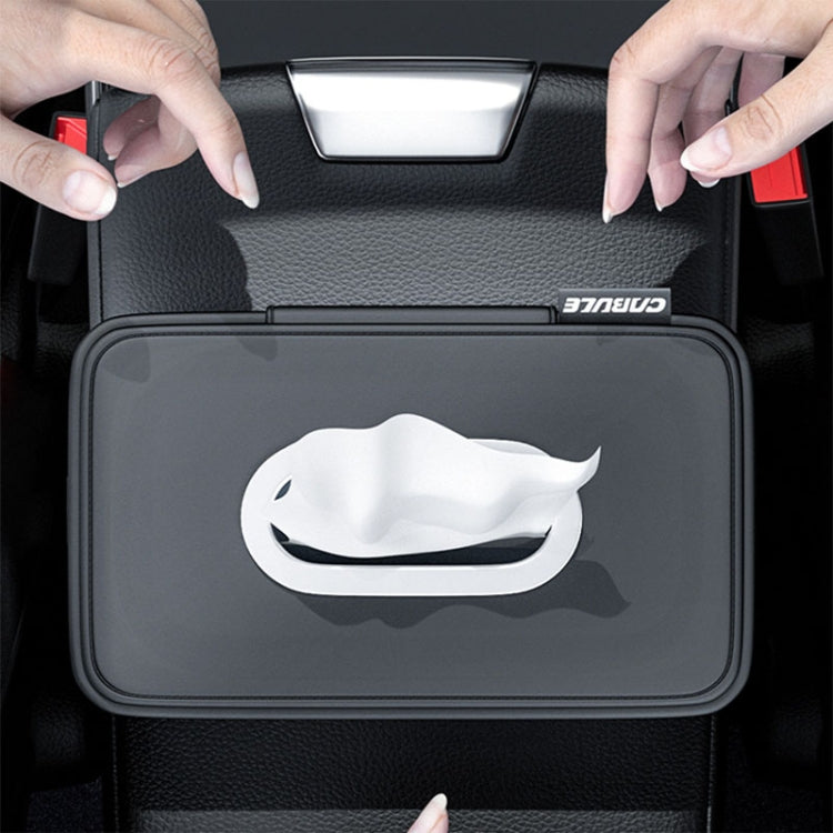 Car Sunshade Board Seat Back Tissue Box Multi-functional Elastic Belt Leather Paper Box(Black) by buy2fix