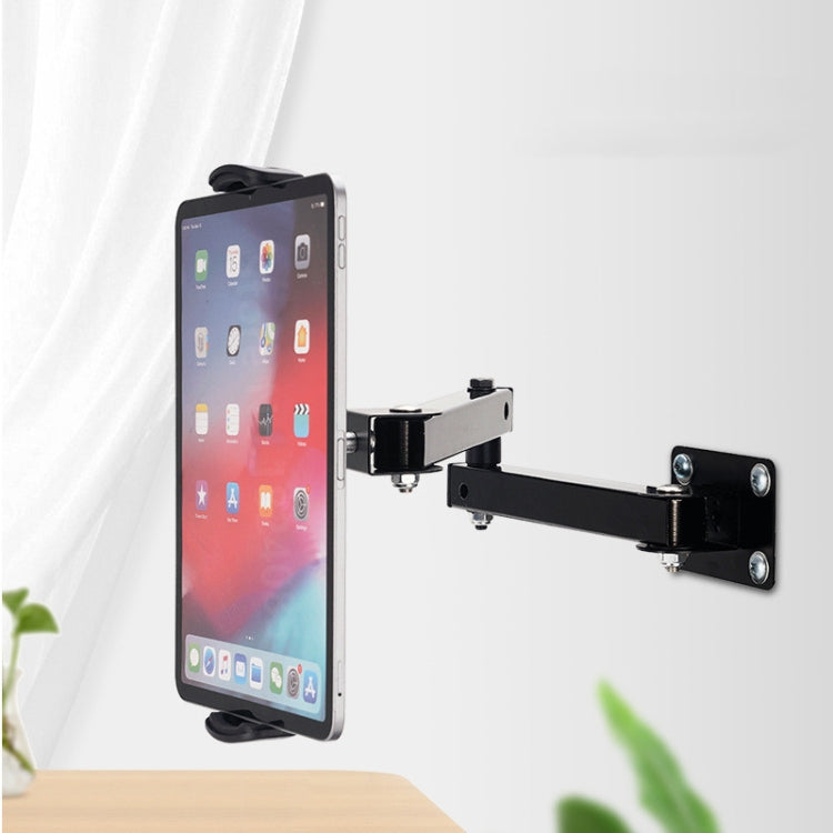 Wall Mount Tablet Cell Phone Stand Long Arm Stretchable Holder for 4-13 inch Devices(Two Sections) by buy2fix