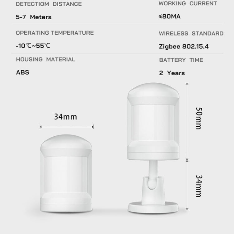 Tuya Smart App ZigBee Human Wireless Motion Infrared Sensor Detector - Infrared Detector by buy2fix | Online Shopping UK | buy2fix