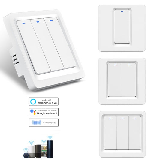 Tuya ZigBee Smart Single-fire Zero-fire Sharing Switch Phone Control Voice Panel EU Plug, Spec: 1 Button - Smart Switch by buy2fix | Online Shopping UK | buy2fix