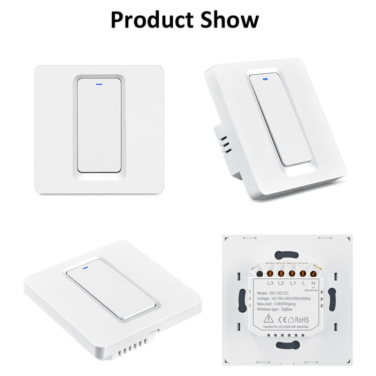 Tuya ZigBee Smart Single-fire Zero-fire Sharing Switch Phone Control Voice Panel EU Plug, Spec: 1 Button - Smart Switch by buy2fix | Online Shopping UK | buy2fix