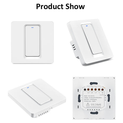 Tuya ZigBee Smart Single-fire Zero-fire Sharing Switch Phone Control Voice Panel EU Plug, Spec: 2 Buttons - Smart Switch by buy2fix | Online Shopping UK | buy2fix