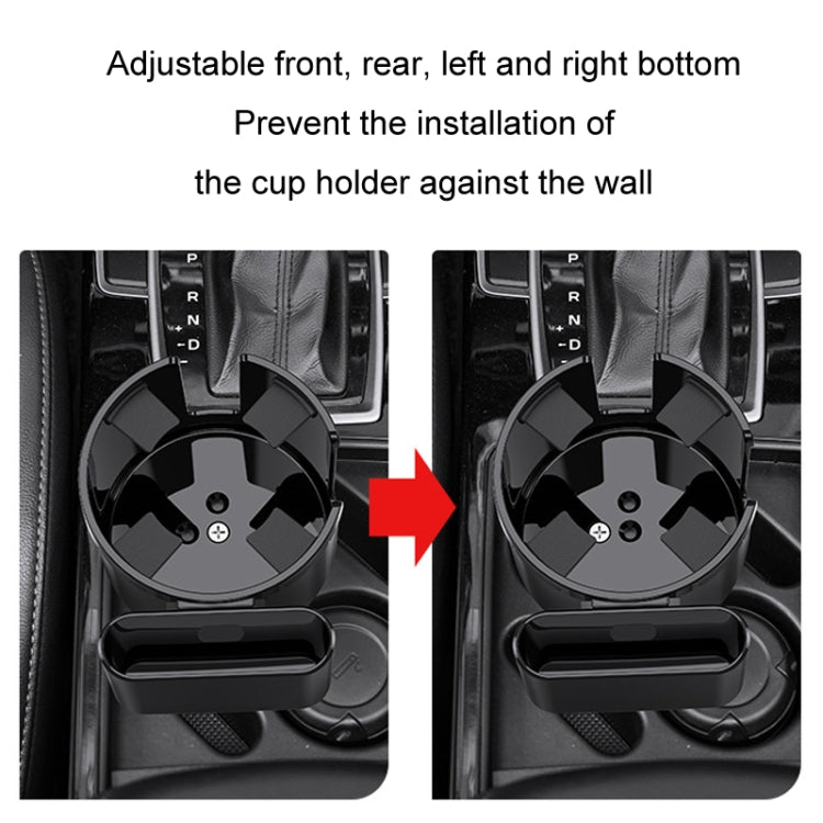 2 in 1 Car Center Console Water Cup Holder Multi-purpose Storage Box(Black) by buy2fix