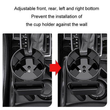 2 in 1 Car Center Console Water Cup Holder Multi-purpose Storage Box(Black) by buy2fix