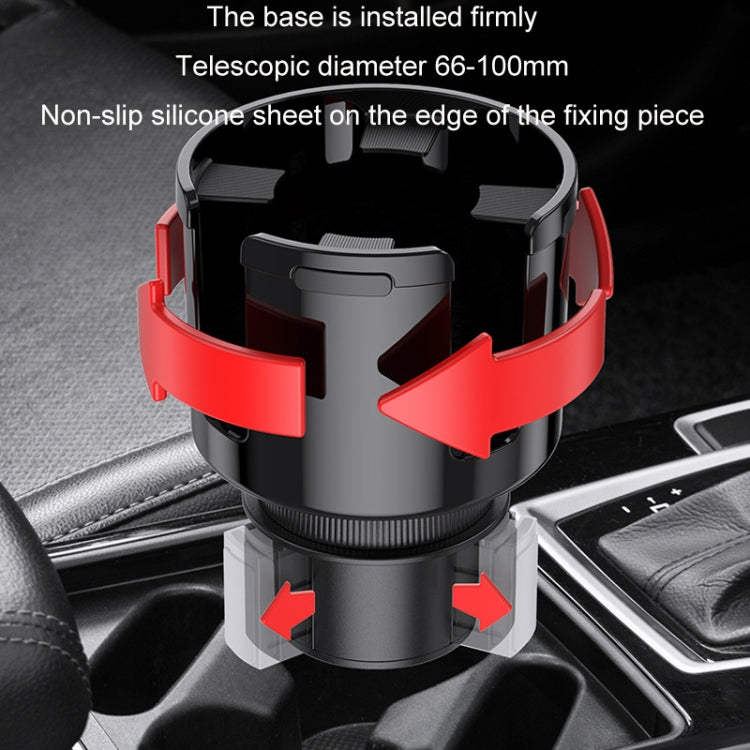 2 in 1 Car Center Console Water Cup Holder Multi-purpose Storage Box(Black) by buy2fix