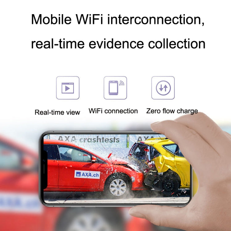 M8 Hidden Driving Recorder WiFi Phone Connecting Car Parking Monitoring 1080P HD Recorder(With Button+Parking Monitoring Line) by buy2fix