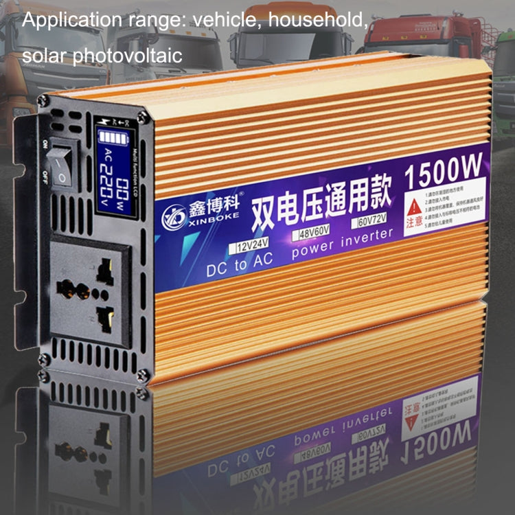 XINBOKE Universal Positive Wave Car Inverter Home Solar Inverter 12V/24V 1500W To 220V 700W - Modified Square Wave by buy2fix | Online Shopping UK | buy2fix