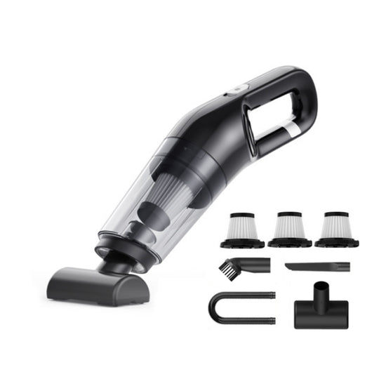 Aspirateur à main haute puissance avec chargement sans fil pour voiture, mise à niveau noire
