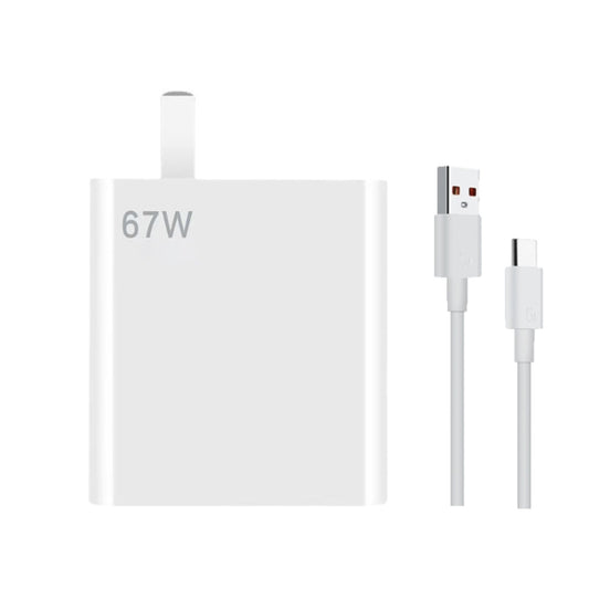For Xiaomi 11 Pro/11 Ultra Flash Charging Effect Universal 67W USB Charger US Plug, Style: Charger+1m Line(White) by buy2fix
