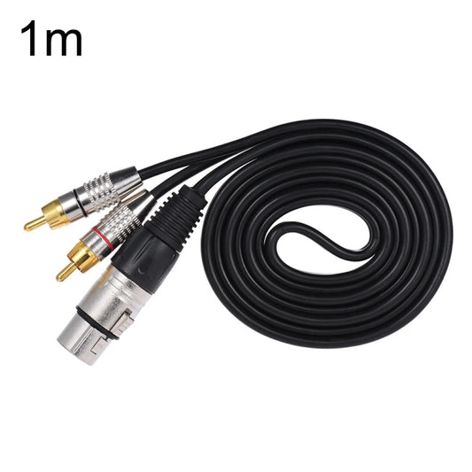 XLR Female To 2RCA Male Plug Stereo Audio Cable, Length: 1m - Microphone Audio Cable & Connector by buy2fix | Online Shopping UK | buy2fix
