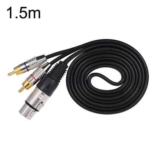 XLR Female To 2RCA Male Plug Stereo Audio Cable, Length: 1.5m - Microphone Audio Cable & Connector by buy2fix | Online Shopping UK | buy2fix