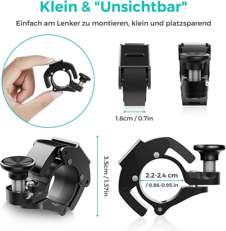 100dB Aluminium Alloy Mini Bicycle Bell Bicycle Horn for 22-24 mm Handlebar(Black) by buy2fix