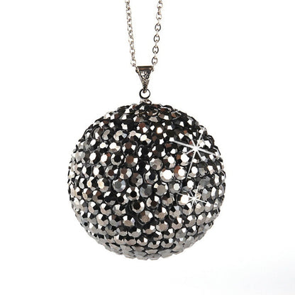 Car Diamond Crystal Ball Rearview Mirror Decoration Pendant(Shiny Black) by buy2fix