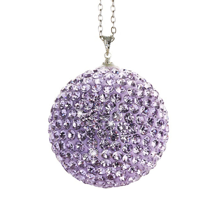 Car Diamond Crystal Ball Rearview Mirror Decoration Pendant(Violet) by buy2fix