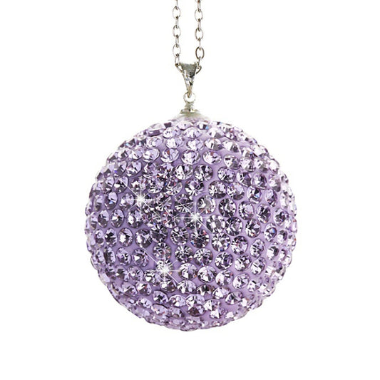 Car Diamond Crystal Ball Rearview Mirror Decoration Pendant(Violet) by buy2fix