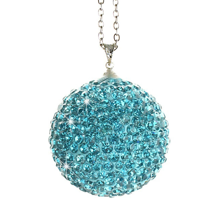Car Diamond Crystal Ball Rearview Mirror Decoration Pendant(Lake Blue) by buy2fix
