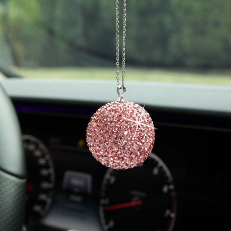 Car Diamond Crystal Ball Rearview Mirror Decoration Pendant(Shiny Black) by buy2fix